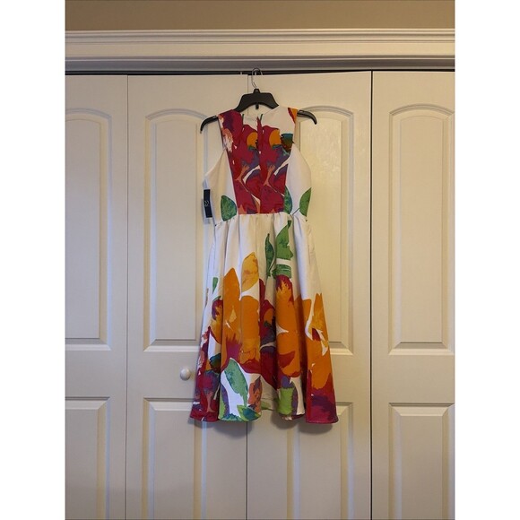 New York & Company Floral-Print Flare Midi Dress Size Small New With Tags - Picture 5 of 6